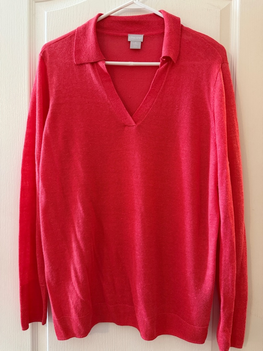 Chico's V-Neck Coral Sweater